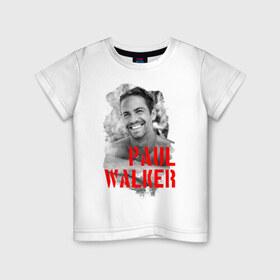 Детская футболка хлопок с принтом Paul Walker в Новосибирске, 100% хлопок | круглый вырез горловины, полуприлегающий силуэт, длина до линии бедер | forsage | paul walker | the fast and the furious | актер | знаменитые личности