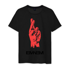 Мужская футболка хлопок с принтом Eminem в Новосибирске, 100% хлопок | прямой крой, круглый вырез горловины, длина до линии бедер, слегка спущенное плечо. | bad | berzerk | eminem | gangsta | gansta | hip | hip hop | hop | rap | shady | shady records | еп | рэп | рэпчина | хип | хип хоп | хоп | эминем