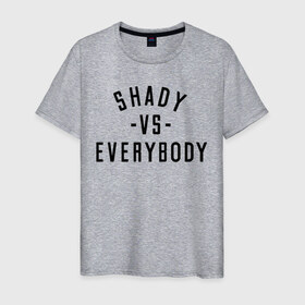 Мужская футболка хлопок с принтом Shady vs everybody в Новосибирске, 100% хлопок | прямой крой, круглый вырез горловины, длина до линии бедер, слегка спущенное плечо. | bad | berzerk | eminem | gangsta | gansta | hip | hip hop | hop | rap | shady | shady records | еп | рэп | рэпчина | хип | хип хоп | хоп | эминем