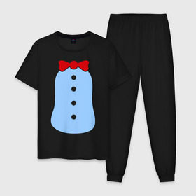 Мужская пижама хлопок с принтом Костюм Пингвина в Новосибирске, 100% хлопок | брюки и футболка прямого кроя, без карманов, на брюках мягкая резинка на поясе и по низу штанин
 | костюм | костюм пингвина | праздник