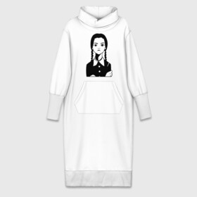 Платье удлиненное хлопок с принтом Wednesday Addams в Новосибирске,  |  | wednesday addams | кино | мультфильмы и тв | семейка | семейка адамс