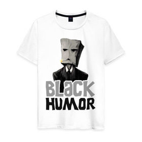 Мужская футболка хлопок с принтом Black Humor в Новосибирске, 100% хлопок | прямой крой, круглый вырез горловины, длина до линии бедер, слегка спущенное плечо. | black humor | чёрный юмор | юмор с примесью цинизма