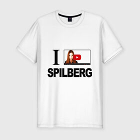 Мужская футболка премиум с принтом Саша Спилберг в Новосибирске, 92% хлопок, 8% лайкра | приталенный силуэт, круглый вырез ворота, длина до линии бедра, короткий рукав | i love spilberg | sasha spilberg | видеоблоггер | люблю спилберг | саша спилберг