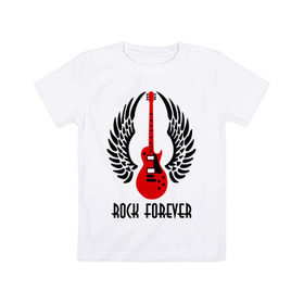 Детская футболка хлопок с принтом Rock forever (Рок навсегда) в Новосибирске, 100% хлопок | круглый вырез горловины, полуприлегающий силуэт, длина до линии бедер | death metal