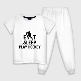 Детская пижама хлопок с принтом Главное в жизни - есть, спать, играть в хоккей в Новосибирске, 100% хлопок |  брюки и футболка прямого кроя, без карманов, на брюках мягкая резинка на поясе и по низу штанин
 | главное в жизни   есть | игра | играть в хоккей | спать | хоккеист | хоккей