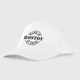 Детская бейсболка с принтом Made in Rostov (сделано в Ростове) в Новосибирске, 100% хлопок | классический козырек, металлическая застежка-регулятор размера | Тематика изображения на принте: made in rostov | регионы россии | ростовская область | сделано в ростове