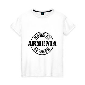 Женская футболка хлопок с принтом Made in Armenia (сделано в Армении) в Новосибирске, 100% хлопок | прямой крой, круглый вырез горловины, длина до линии бедер, слегка спущенное плечо | made in armenia | армения | сделано в армении | туристические