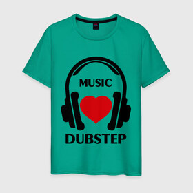 Мужская футболка хлопок с принтом Любимая музыка - Dubstep в Новосибирске, 100% хлопок | прямой крой, круглый вырез горловины, длина до линии бедер, слегка спущенное плечо. | dj | dubstep | rnb | клубные | любимая | любимая музыка   dubstep | музыка