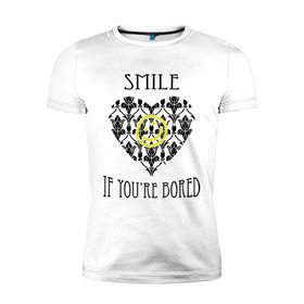 Мужская футболка премиум с принтом Шерлок Сердце Smile в Новосибирске, 92% хлопок, 8% лайкра | приталенный силуэт, круглый вырез ворота, длина до линии бедра, короткий рукав | smile | кино | мультфильмы и тв | сердце | шерлок | шерлок сердце smile | шерлок холмс