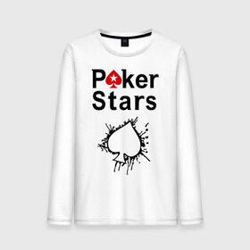 Мужской лонгслив хлопок с принтом Poker Stars в Новосибирске, 100% хлопок |  | pokerstars