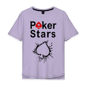 Мужская футболка хлопок Oversize с принтом Poker Stars в Новосибирске, 100% хлопок | свободный крой, круглый ворот, “спинка” длиннее передней части | pokerstars