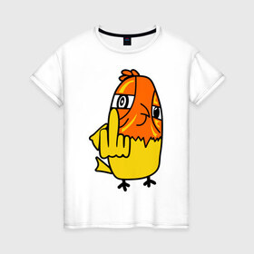 Женская футболка хлопок с принтом дерзкая птица в Новосибирске, 100% хлопок | прямой крой, круглый вырез горловины, длина до линии бедер, слегка спущенное плечо | дерзкая птица | животные | прикольные картинки | птица
