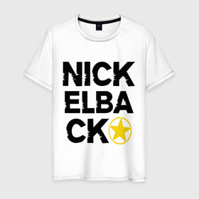 Мужская футболка хлопок с принтом Nickelback star в Новосибирске, 100% хлопок | прямой крой, круглый вырез горловины, длина до линии бедер, слегка спущенное плечо. | 