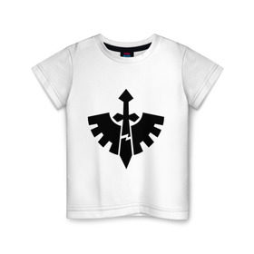 Детская футболка хлопок с принтом Тёмные Ангелы (Dark Angels) в Новосибирске, 100% хлопок | круглый вырез горловины, полуприлегающий силуэт, длина до линии бедер | warhammer online | игры | меч | оружие | тёмные ангелы (dark angels)