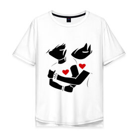 Мужская футболка хлопок Oversize с принтом Эмо любовь в Новосибирске, 100% хлопок | свободный крой, круглый ворот, “спинка” длиннее передней части | 14 февраля сердца | любовь | сердца | эмо любовь