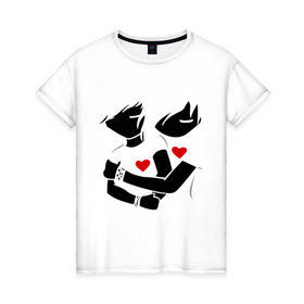 Женская футболка хлопок с принтом Эмо любовь в Новосибирске, 100% хлопок | прямой крой, круглый вырез горловины, длина до линии бедер, слегка спущенное плечо | 14 февраля сердца | любовь | сердца | эмо любовь
