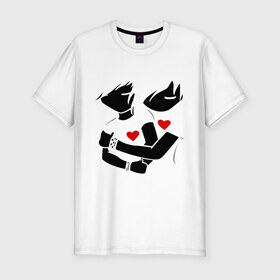 Мужская футболка премиум с принтом Эмо любовь в Новосибирске, 92% хлопок, 8% лайкра | приталенный силуэт, круглый вырез ворота, длина до линии бедра, короткий рукав | Тематика изображения на принте: 14 февраля сердца | любовь | сердца | эмо любовь