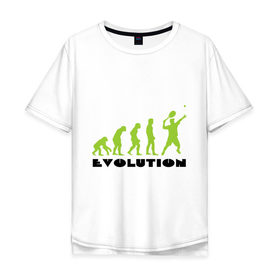 Мужская футболка хлопок Oversize с принтом Tennis Evolution в Новосибирске, 100% хлопок | свободный крой, круглый ворот, “спинка” длиннее передней части | Тематика изображения на принте: tennis evolution | мяч | спорт | теннис | эволюция