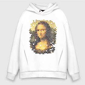 Мужское худи Oversize хлопок с принтом Mona Lisa в Новосибирске, френч-терри — 70% хлопок, 30% полиэстер. Мягкий теплый начес внутри —100% хлопок | боковые карманы, эластичные манжеты и нижняя кромка, капюшон на магнитной кнопке | Тематика изображения на принте: mona lisa | леонардо да винчи | мозаика | мона лиза | фреска