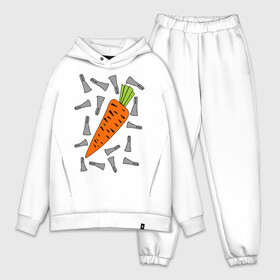 Мужской костюм хлопок OVERSIZE с принтом морковка и кролик парная в Новосибирске,  |  | Тематика изображения на принте: 14 февраля | все | день святого валентина | для двоих | идеи подарков | морковка и кролик | парные