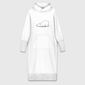 Платье удлиненное хлопок с принтом Белый медведь спит в Новосибирске,  |  | белый медведь | белый медведь спит | животное | мишка | мишутка | умка