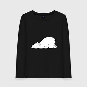 Женский лонгслив хлопок с принтом Белый медведь спит в Новосибирске, 100% хлопок |  | белый медведь | белый медведь спит | животное | мишка | мишутка | умка