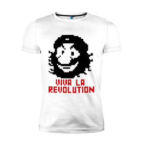 Мужская футболка премиум с принтом Viva la revolution в Новосибирске, 92% хлопок, 8% лайкра | приталенный силуэт, круглый вырез ворота, длина до линии бедра, короткий рукав | че гевара