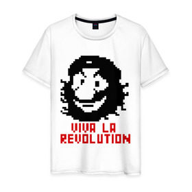 Мужская футболка хлопок с принтом Viva la revolution в Новосибирске, 100% хлопок | прямой крой, круглый вырез горловины, длина до линии бедер, слегка спущенное плечо. | че гевара