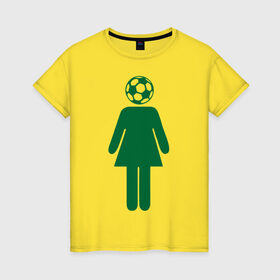 Женская футболка хлопок с принтом football girl в Новосибирске, 100% хлопок | прямой крой, круглый вырез горловины, длина до линии бедер, слегка спущенное плечо | 