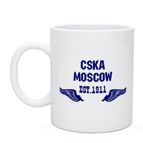Кружка с принтом CSKA Moscow в Новосибирске, керамика | объем — 330 мл, диаметр — 80 мм. Принт наносится на бока кружки, можно сделать два разных изображения | цска