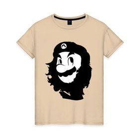 Женская футболка хлопок с принтом Che Mario в Новосибирске, 100% хлопок | прямой крой, круглый вырез горловины, длина до линии бедер, слегка спущенное плечо | nintendo | марио | нинтендо | че гевара