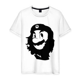 Мужская футболка хлопок с принтом Che Mario в Новосибирске, 100% хлопок | прямой крой, круглый вырез горловины, длина до линии бедер, слегка спущенное плечо. | nintendo | марио | нинтендо | че гевара