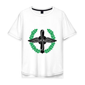 Мужская футболка хлопок Oversize с принтом Символ военно-воздушных сил в Новосибирске, 100% хлопок | свободный крой, круглый ворот, “спинка” длиннее передней части | крылья