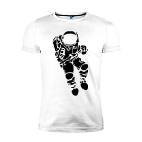 Мужская футболка премиум с принтом Космонавт в Новосибирске, 92% хлопок, 8% лайкра | приталенный силуэт, круглый вырез ворота, длина до линии бедра, короткий рукав | астрономия | звезды | земля | космонавт | космос | прикольные картинки