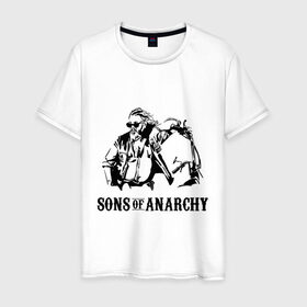 Мужская футболка хлопок с принтом Сыны Анархии Бобби в Новосибирске, 100% хлопок | прямой крой, круглый вырез горловины, длина до линии бедер, слегка спущенное плечо. | кино | мультфильмы и тв | сыны анархии бобби
