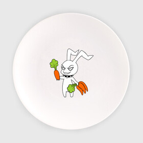 Тарелка с принтом Злой зайчик в Новосибирске, фарфор | диаметр - 210 мм
диаметр для нанесения принта - 120 мм | Тематика изображения на принте: животные | зайка | злой зайчик | кролик | морковка | прикольные картинки