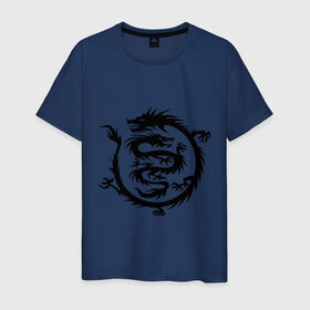 Мужская футболка хлопок с принтом Двойной дракон в Новосибирске, 100% хлопок | прямой крой, круглый вырез горловины, длина до линии бедер, слегка спущенное плечо. | двойной дракон | дракон | монстры | привидения и дьяволы | прикольные картинки