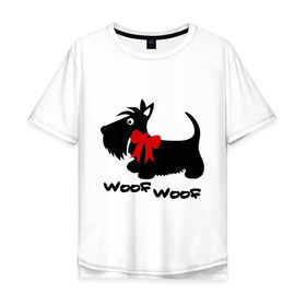 Мужская футболка хлопок Oversize с принтом Собачка гав-гав в Новосибирске, 100% хлопок | свободный крой, круглый ворот, “спинка” длиннее передней части | животные | песик | прикольные картинки | собачка | собачка гав гав