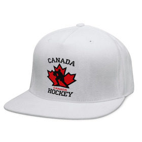 Кепка снепбек с прямым козырьком с принтом Канада хоккей (Canada Hockey) в Новосибирске, хлопок 100% |  | canada hockey | канада хоккей | лед | спорт | хоккей | шайба