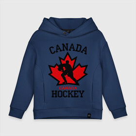 Детское худи Oversize хлопок с принтом Канада хоккей (Canada Hockey) в Новосибирске, френч-терри — 70% хлопок, 30% полиэстер. Мягкий теплый начес внутри —100% хлопок | боковые карманы, эластичные манжеты и нижняя кромка, капюшон на магнитной кнопке | canada hockey | канада хоккей | лед | спорт | хоккей | шайба