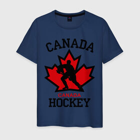 Мужская футболка хлопок с принтом Канада хоккей (Canada Hockey) в Новосибирске, 100% хлопок | прямой крой, круглый вырез горловины, длина до линии бедер, слегка спущенное плечо. | canada hockey | канада хоккей | лед | спорт | хоккей | шайба