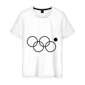 Мужская футболка хлопок с принтом Нераскрывшееся кольцо в Новосибирске, 100% хлопок | прямой крой, круглый вырез горловины, длина до линии бедер, слегка спущенное плечо. | Тематика изображения на принте: 