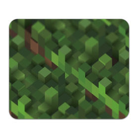 Коврик прямоугольный с принтом Minecraft трава в Новосибирске, натуральный каучук | размер 230 х 185 мм; запечатка лицевой стороны | Тематика изображения на принте: minecraft | игры
