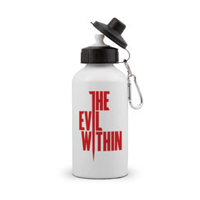 Бутылка спортивная с принтом The Evil Within в Новосибирске, металл | емкость — 500 мл, в комплекте две пластиковые крышки и карабин для крепления | Тематика изображения на принте: the evil within | зло | игры