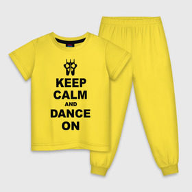 Детская пижама хлопок с принтом Keep calm and dance on в Новосибирске, 100% хлопок |  брюки и футболка прямого кроя, без карманов, на брюках мягкая резинка на поясе и по низу штанин
 | keep calm | keep calm and dance on | балет | танцы