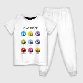 Детская пижама хлопок с принтом Flat Adobe в Новосибирске, 100% хлопок |  брюки и футболка прямого кроя, без карманов, на брюках мягкая резинка на поясе и по низу штанин
 | flat adobe | графика | графический дизайн | дизайнерам | профессии