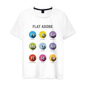Мужская футболка хлопок с принтом Flat Adobe в Новосибирске, 100% хлопок | прямой крой, круглый вырез горловины, длина до линии бедер, слегка спущенное плечо. | flat adobe | графика | графический дизайн | дизайнерам | профессии