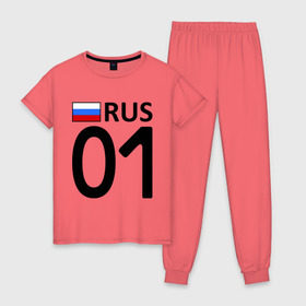 Женская пижама хлопок с принтом Республика Адыгея (01) в Новосибирске, 100% хлопок | брюки и футболка прямого кроя, без карманов, на брюках мягкая резинка на поясе и по низу штанин | адыгея | регионы | республика | россия