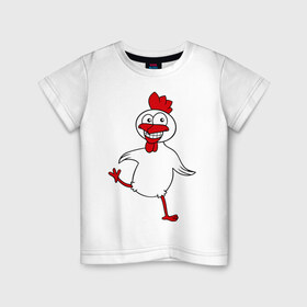 Детская футболка хлопок с принтом Цыпа в Новосибирске, 100% хлопок | круглый вырез горловины, полуприлегающий силуэт, длина до линии бедер | животные | курица | цыпа