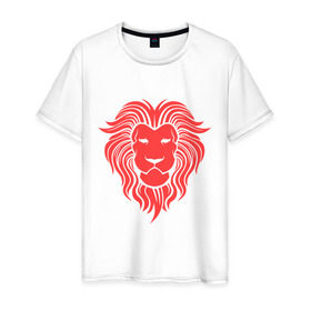 Мужская футболка хлопок с принтом Король джунглей в Новосибирске, 100% хлопок | прямой крой, круглый вырез горловины, длина до линии бедер, слегка спущенное плечо. | голова льва | животное | король джунглей | лев